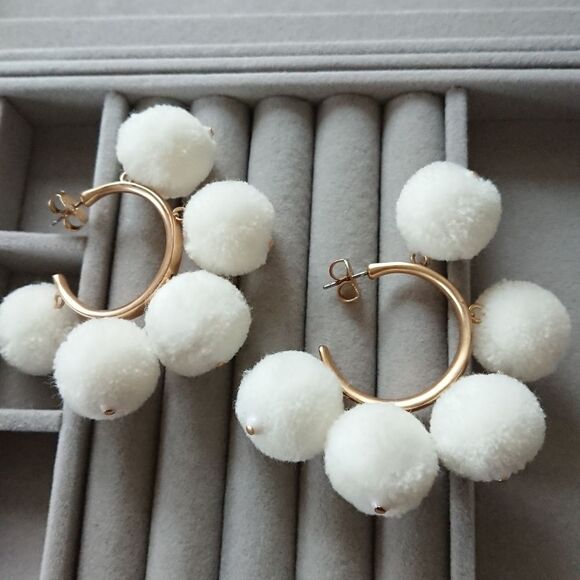 J.Crew Pom-pom hoop earrings - Picture 1 of 9